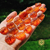 Cognac Amber Carved Pumpkin Cabochons